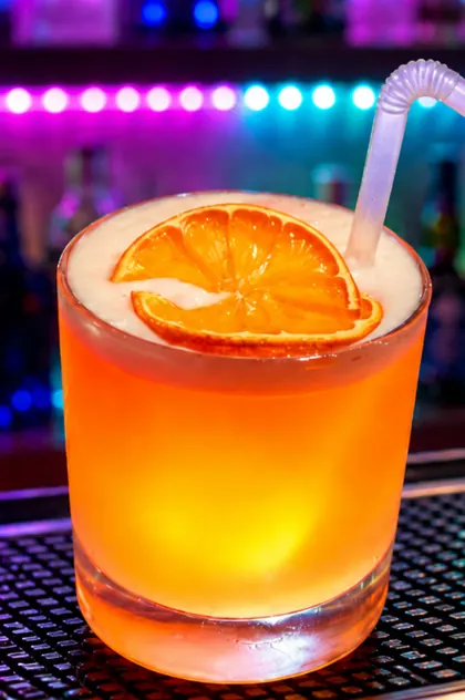 Orange Pele cocktail at the Friendz bar