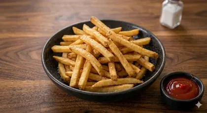 French fries with ketchup
