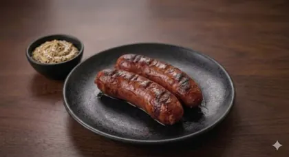 Grilled Brazilian sausages with mustard